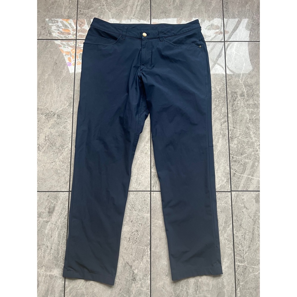 Lululemon ABC Pant Slim Warpstreme Navy Blue Mens Size 33 x 32 M5560S